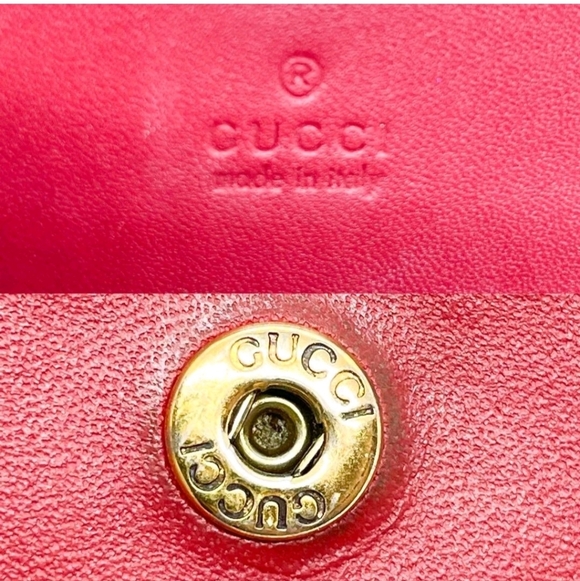 Gucci Bi-fold Wallet GG Supreme Cherry Brown Leather - Picture 6 of 7